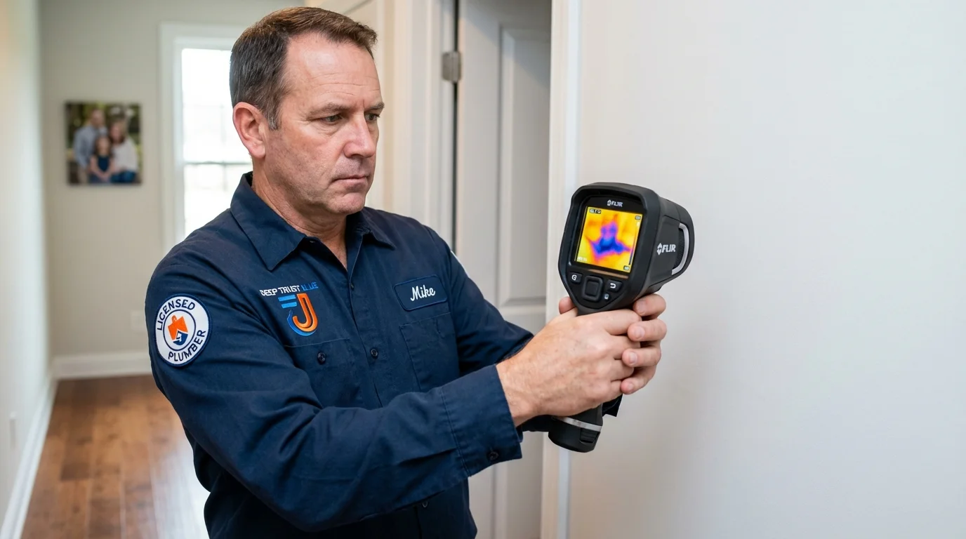 Thermal imaging leak detection by Johns Plumbing LLC in Corcoran
